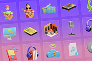 3D Music Icons, an Object 3D Model by Flat Icons (Thumbnail 5 of 8)