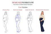 Maternity Fashion Croquis Templates, a Person Illustration by Shorena Fashion Draws (Thumbnail 10 of 12)