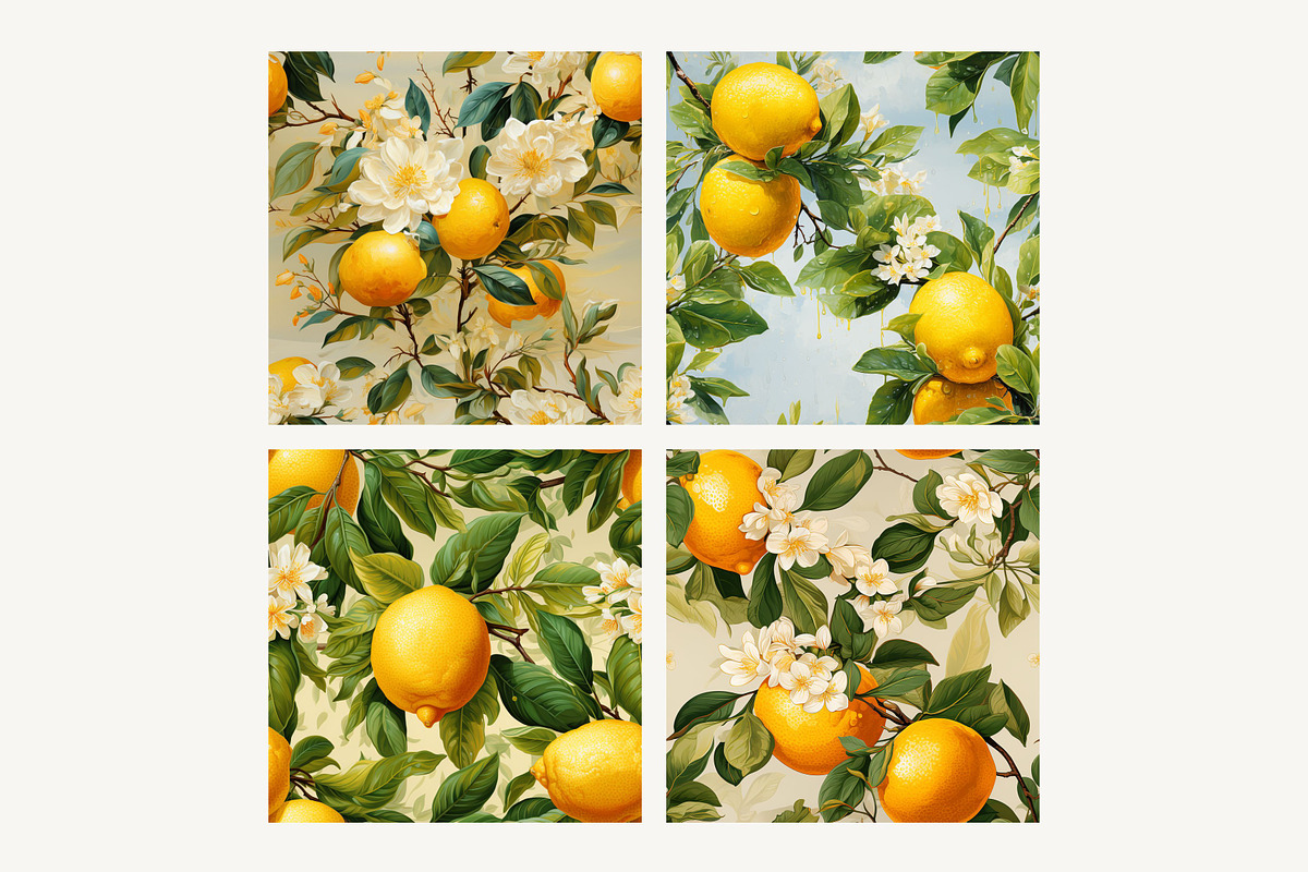 Bright Lemons Pattern Set, a Pattern Graphic by LoveDesignShop (Photo 4 of 8)
