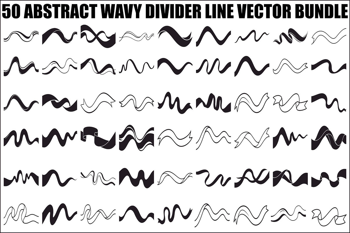 Wavy Divider Line Vector Bundle, an Illustration by jahid234 (Photo 1 of 51)