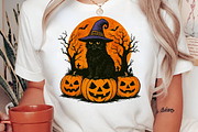 Black Cat Witch Pumpkin Png, an Illustration by Craft Nest (Thumbnail 2 of 6)