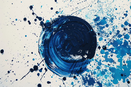 Swirling patterns of deep blue hues, a Photo by Tanuart