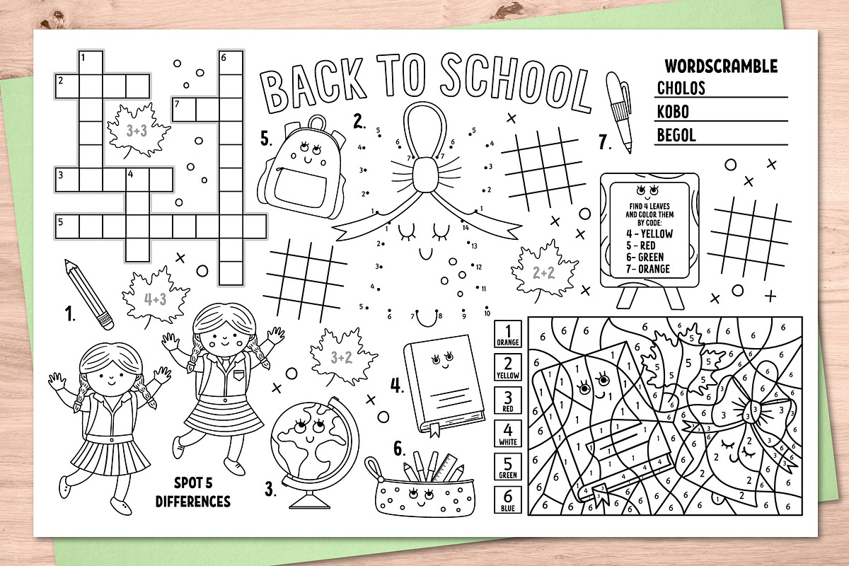 Back to school activity placemats, an Education Illustration by Lexi Claus (Photo 2 of 6)