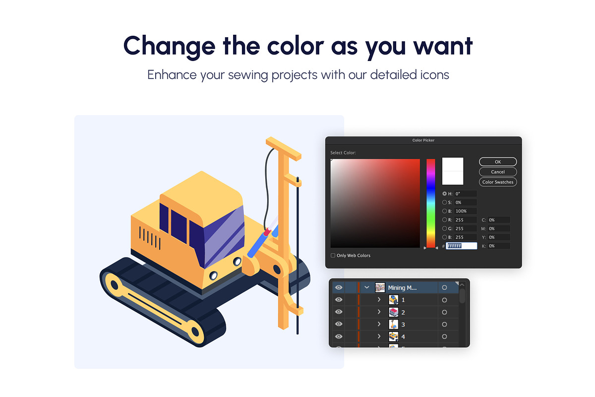 Mining Machinery Isometric Icons, an Emoji Icon by Vectors Market (Photo 4 of 9)