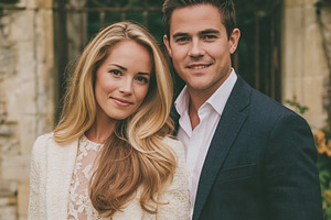 Young happy couple embracing outdoors, celebrating love and part, a Person Photo by Studio ANNA