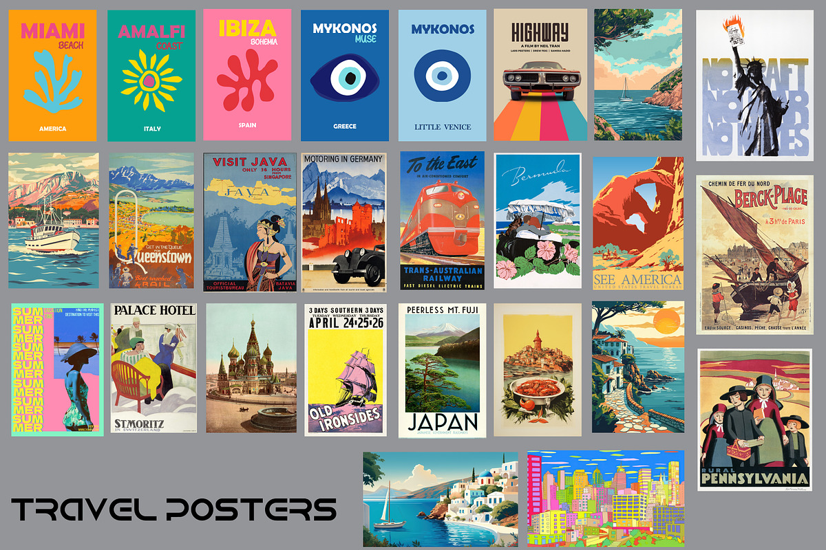 Travel Prints Bundle 600+ Vintage, a Wallpaper Photo by Chipshpow Graphics (Photo 9 of 13)