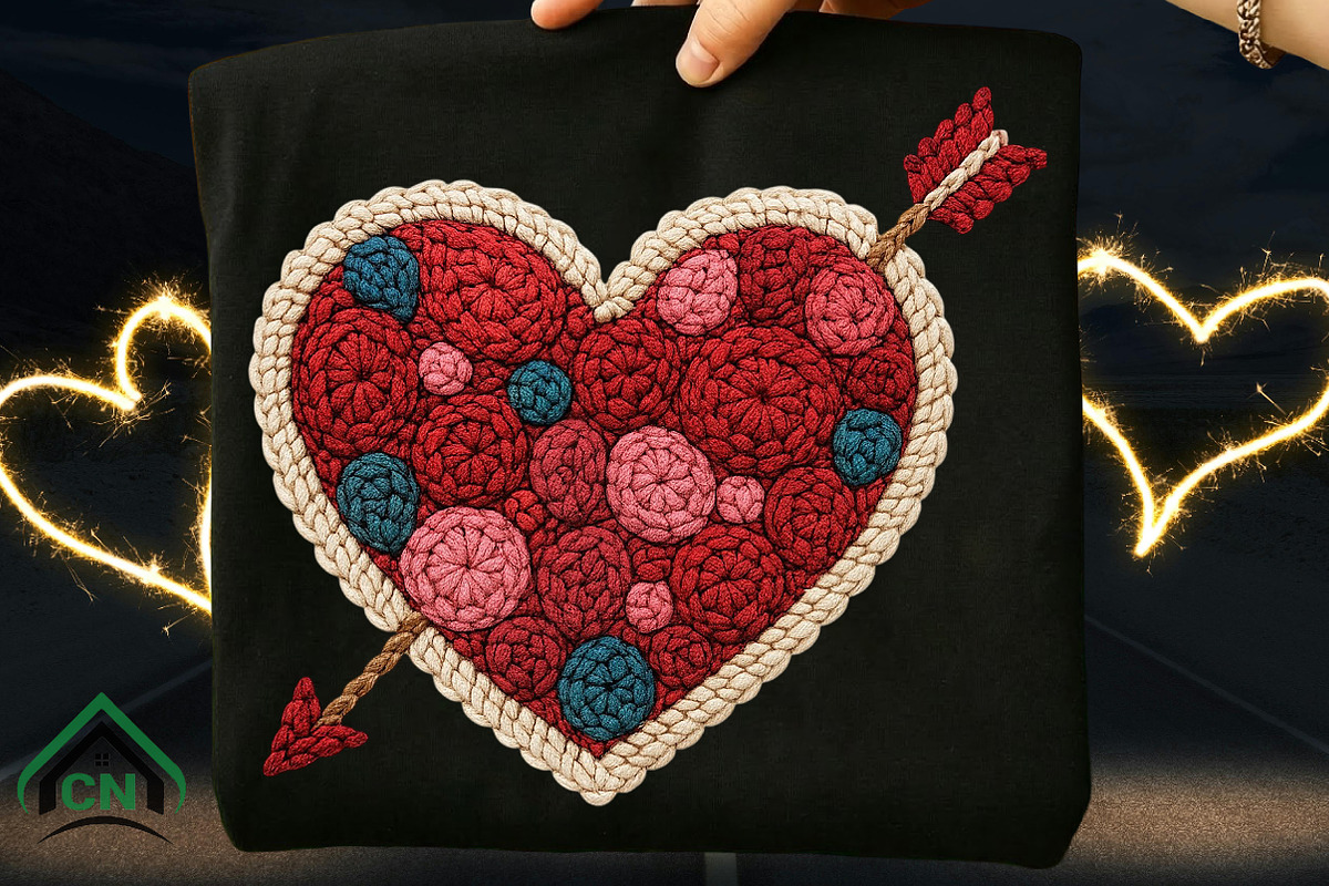 Yarn Crochet Valentine Heart Png, an Illustration by Craft Nest (Photo 6 of 7)