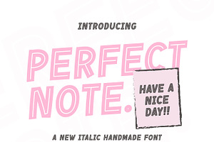 Perfect Note - Italic Handmade font, a Handwritten Font by MaxArt Foundry