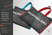 Nylon Net Mesh Shopping Tote Mockup, a Packaging Mockup by INCDesign (Thumbnail 1 of 22)