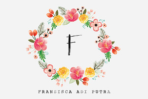 Watercolor Floral Wreath 2