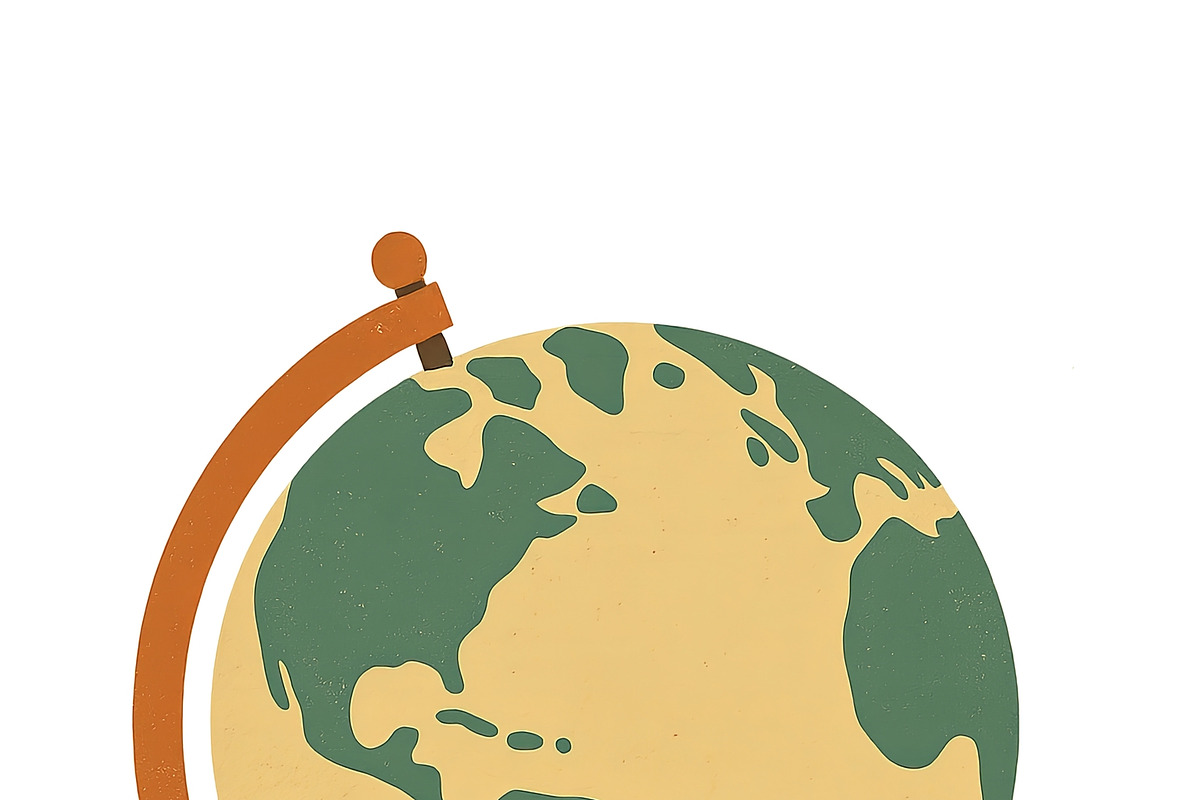Vintage globe illustration for back, an Illustration by Dvoevnore photos