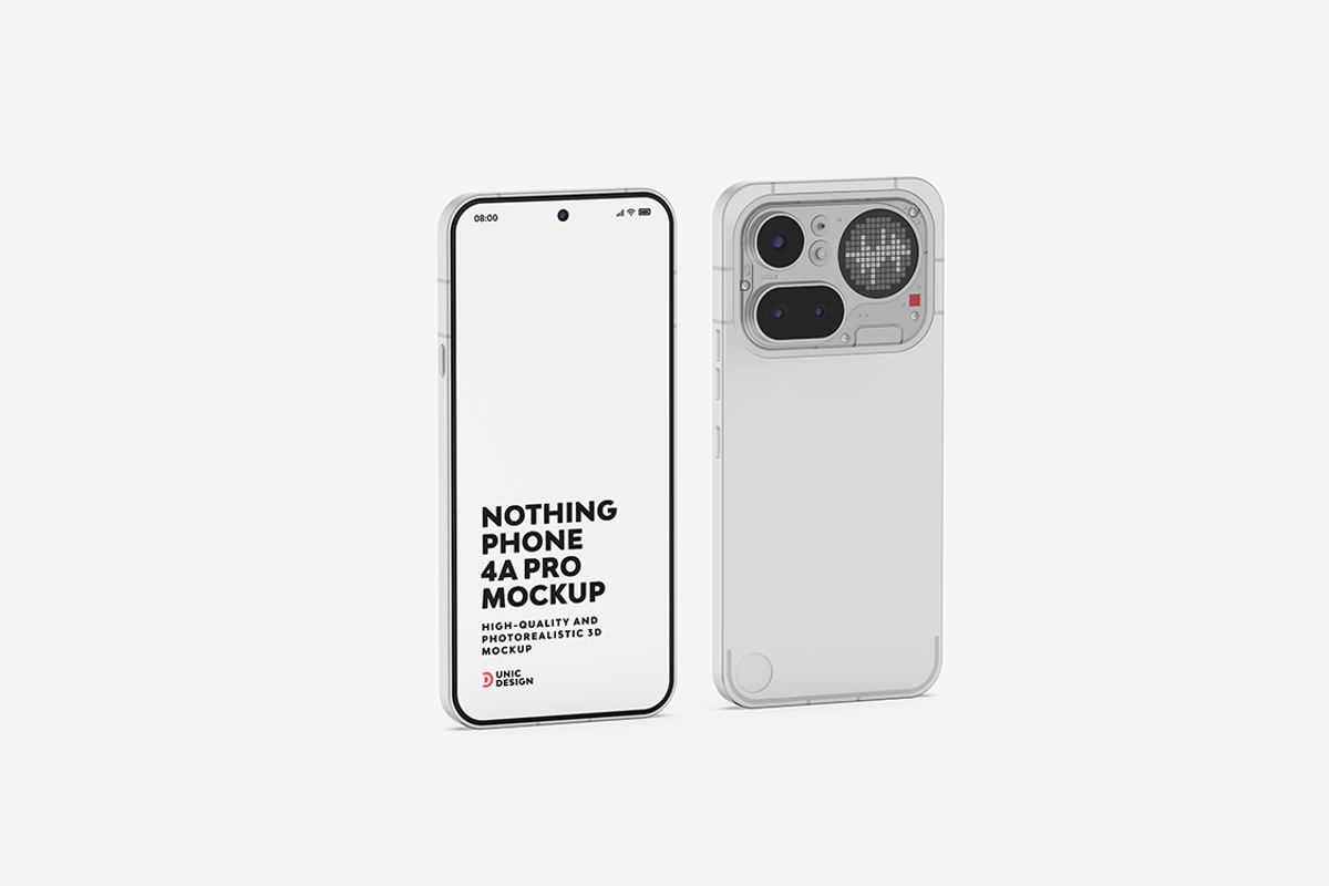 Nothing 4a Pro Phone Mockup, an Android Mockup by UnicDesign (Photo 3 of 8)