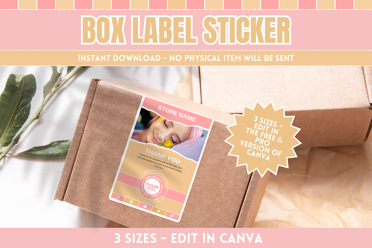 Box Label Sticker Templates, a Stationery Template by SunshineStudioBoutique (Photo 3 of 8)