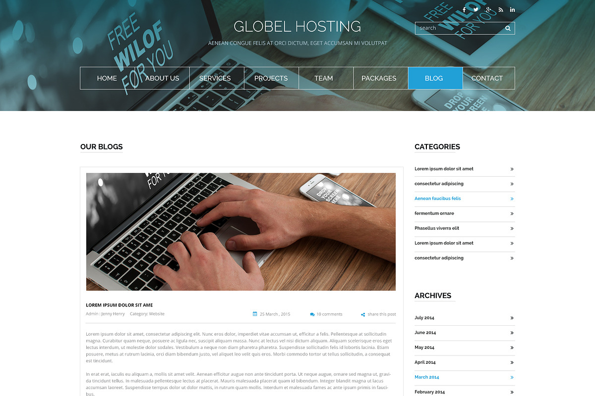 One Page Hosting PSD Web Template, a Landing Page Template by WebbyTemplates (Photo 3 of 4)