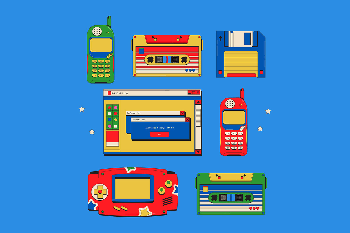 Nostalgic 90s Asset Illustration, an Object Illustration by graphicook