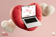 Valentine's Day Laptop Mockup, a Mac Mockup by TandemStock (Thumbnail 1 of 4)