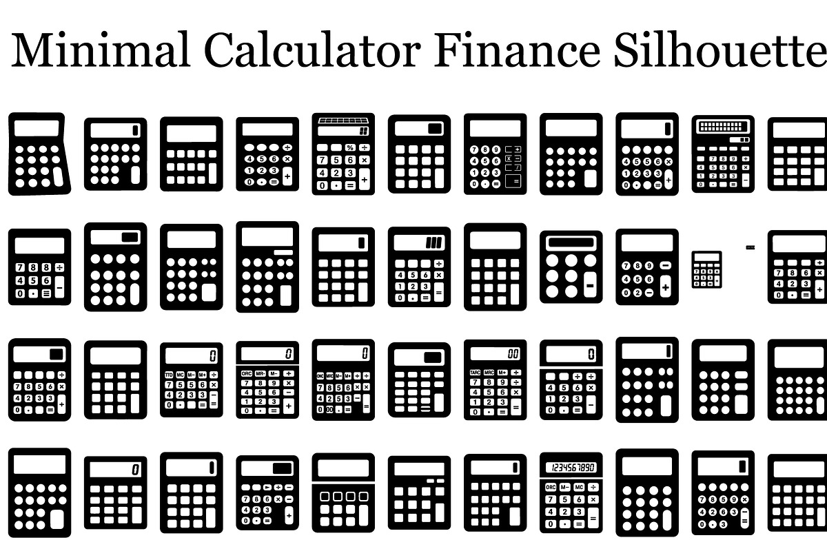 Minimal Calculator Finance Silhouett, a Graphic by hafijul (Photo 1 of 11)