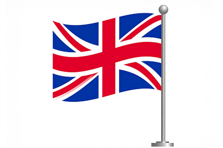 Union Jack flag of the United Kingdom isolated over white AI gen