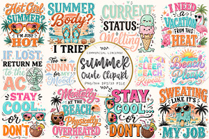 Summer Quote Clipart Bundle, a Seasonal Illustration by OK Design