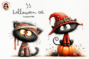 Halloween Cat PNG Clipart Bundle, a Seasonal Illustration by Nicolle's Colorful Art (Thumbnail 1 of 5)