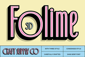 Folime 3D, a Sans Serif Font by Craft Supply Co.
