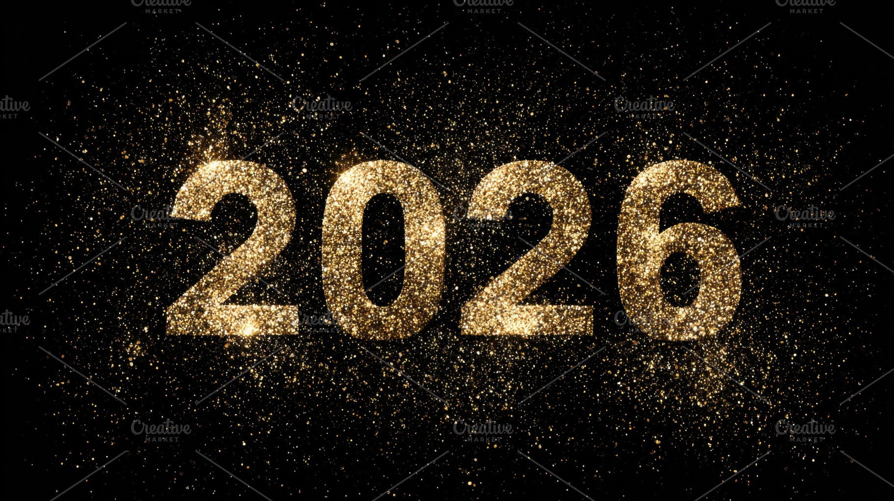 Golden sparkles mark the year 2026, a Photo by Beautiful things
