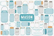 Vintage Blue Jar Vectors & Clipart, an Illustration by Amanda Ilkov (Thumbnail 1 of 4)