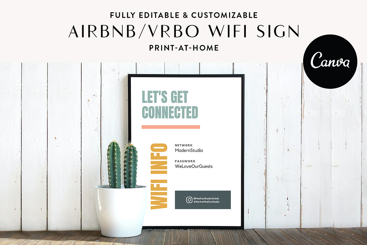 Moderno Wifi Sign for Airbnb Hosts, a Templates & Theme by Kin Studio (Photo 1 of 5)