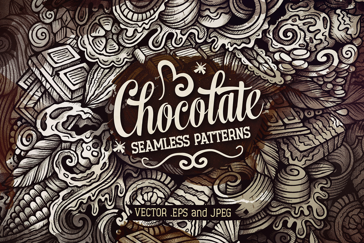 Chocolate Graphics Doodle Patterns, a Pattern Graphic by BALABOLKA (Photo 1 of 7)