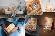 Autumn Fall Watercolor Clip+Wall Art, an Object Graphic by Design By Hira (Thumbnail 10 of 17)
