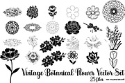 Vintage Botanical Flower Vector Set, an Object Illustration by Designer_Momina (Thumbnail 1 of 26)