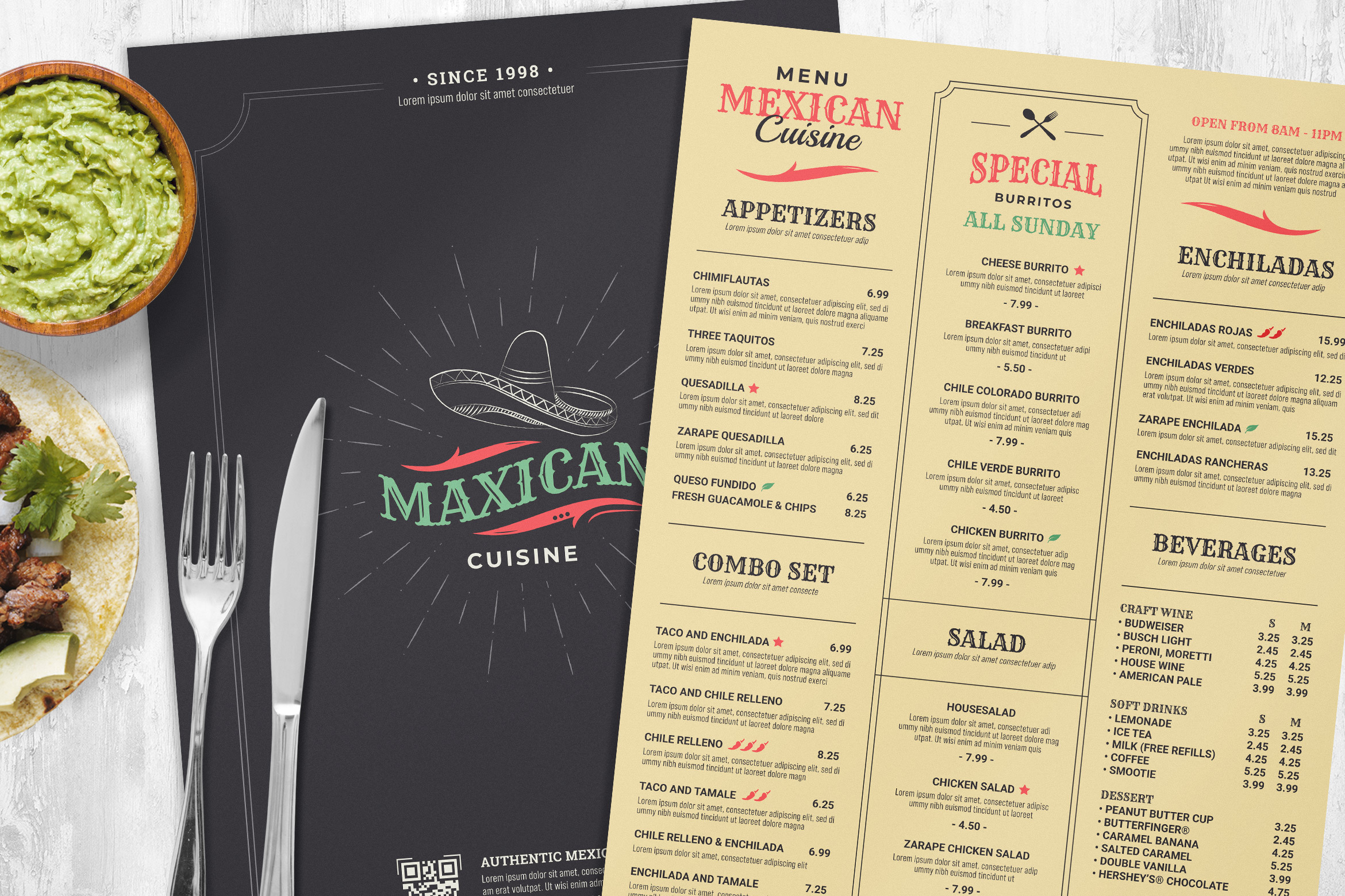 Mexican Restaurant Menu Template, a Flyer Template by BrandPacks