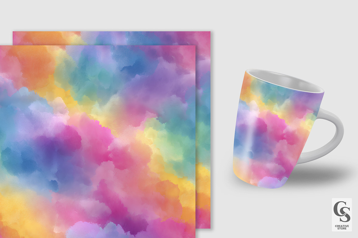 Bright Watercolor Texture Background, a Pattern Graphic by Creative Store (Photo 2 of 5)
