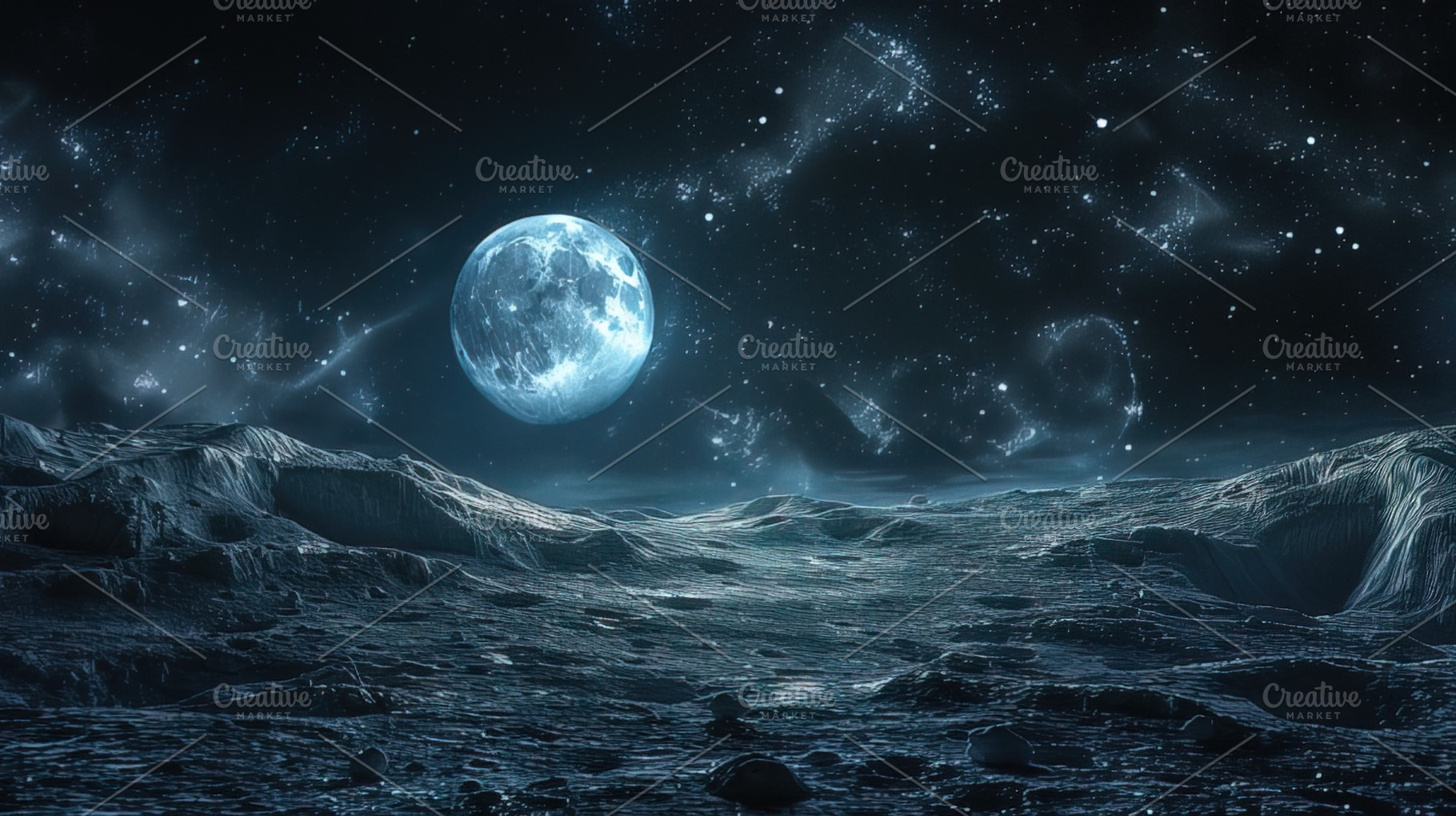 Lunar Landscape Under Moonlight, a Nature Photo by Ales Munt