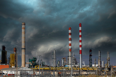Industrial smoke from chimney