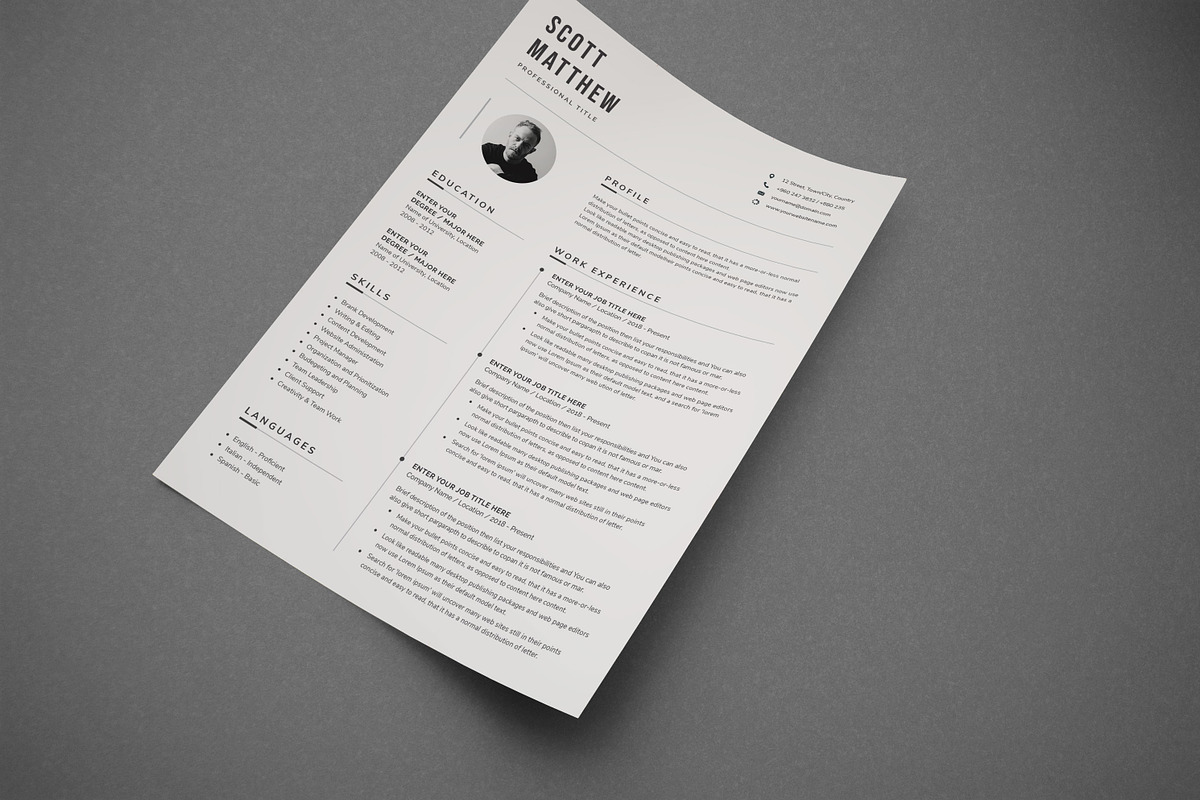 Resume/CV, a Resume Template by SlideCo (Photo 5 of 8)