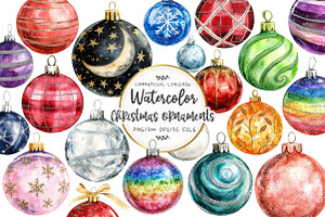 Christmas Ornaments Clipart, an Illustration by OK Design