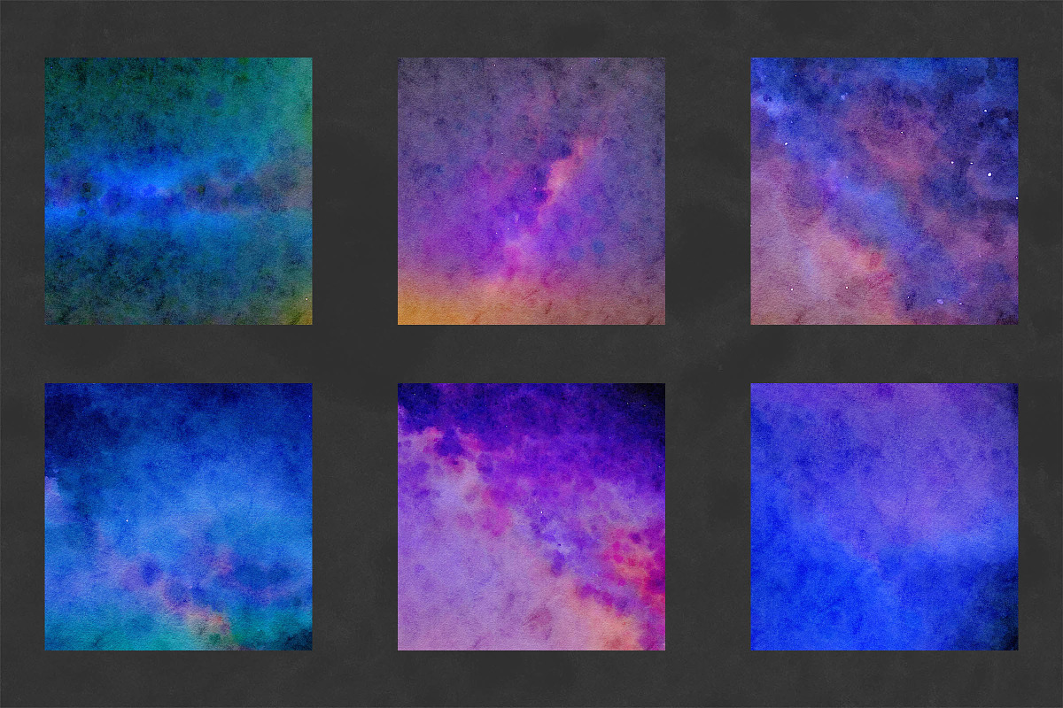 Watercolor Nebula Textures, a Texture Graphic by Norse Studio
