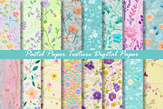 Pastel Floral Digital Paper, a Texture Graphic by Dream Creation (Thumbnail 1 of 6)