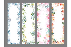 A set of vertical watercolor, an Illustration by Nenahliadava Design