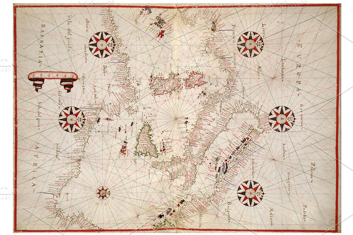 Antique Nautical Charts, a Texture Graphic by Blue Line Design (Photo 3 of 21)