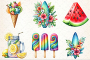 Watercolor Summer Vibe Clipart, an Illustration by Rose Art (Thumbnail 3 of 7)