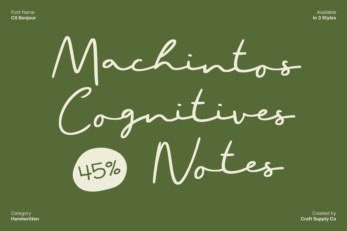 CS Bonjour – Signature Script Font, a Script Font by Craft Supply Co. (Photo 4 of 8)