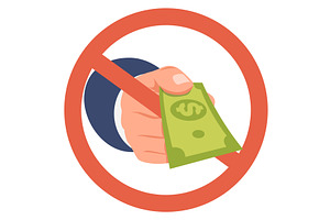 Hand with paper money in red, a Finance Illustration by Vectorbuum