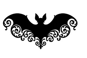 Halloween bat silhouette with gothic, an Illustration by Dvoevnore photos