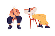 Modern people sitting on chairs set, a Person Illustration by Good Studio (Thumbnail 3 of 13)