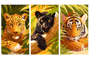 Tiger jaguar panther background, an Animal Illustration by Stock-Smart-Start