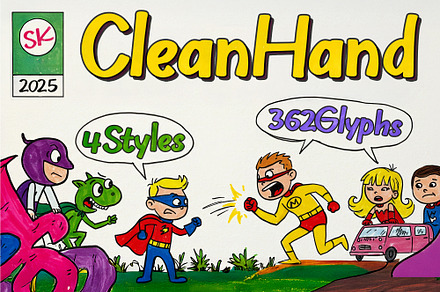 SK Clean Hand, a Font by Salih Kizilkaya