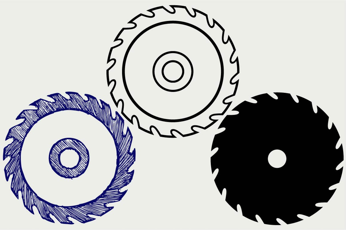 Circular saw blade SVG, an Outline Icon by LineworkStock