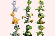 Funny Dinosaur Clipart PNG Bundle, a Graphic by M9 Design (Thumbnail 6 of 9)